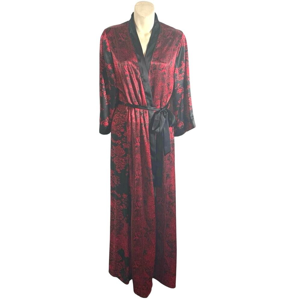 In Bloom by Jonquil S Silky Full Length Dressing Robe Inner Tie Belted Honeymoon